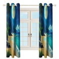 thumbnail image 4 of Tropical Moonlit Beach Window Blackout Curtain 3d Printed Blackout Curtain Bedroom Living Room Hotel Window 2 Panel Shade, 4 of 6