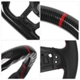 thumbnail image 3 of Carbon Fiber Look Steering Wheel with Perforated Leather Grip, ABS Flat Bottom Design, Carbon Fiber Look, Flat Bottom Design, for GTD R Performance Car Types, Fit for GTD R, 3 of 7
