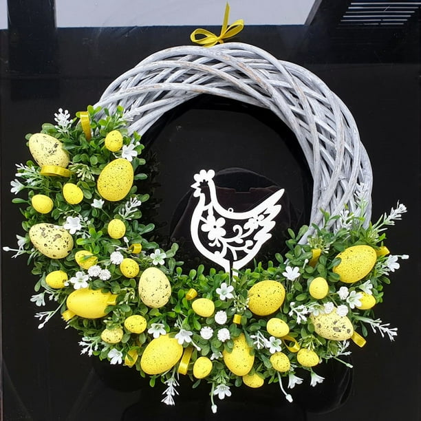 Guirnalda artificial de Pascua Colgantes de simulación Guirnalda decorativa para pared de puerta C Sywqhk Libre de BPA