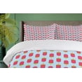 thumbnail image 4 of Ambesonne Ice Cream Duvet Cover Set, Fruity Cold Popsicles, 2-Calking, Pale Blue Dark Coral, 4 of 7