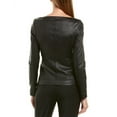 thumbnail image 2 of Theory womens  Fitted Leather Wrap Jacket, 2, Black, 2 of 3