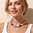 thumbnail image 4 of APSVO 18K Gold Plated Rainbow Chunky Beaded Necklaces for Women Boho Choker Chain Fashion Statement Accessories Prom Wedding Birthday Summer Jewelry Gifts Mom Girlfriend Adults Lady Wife Teen Her, 4 of 7