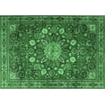 thumbnail image 1 of Ahgly Company Indoor Rectangle Medallion Emerald Green Traditional Area Rugs, 2' x 5', 1 of 4