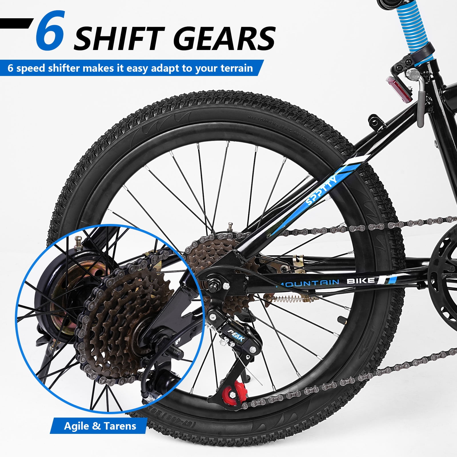 20-24 inch Bike,6-Speed Mountain Bike for Men Women Boys