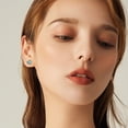 thumbnail image 4 of TANGPOET Turquoise Female Ear Studs Sterling Silver Simple Earrings for Adult, 4 of 6