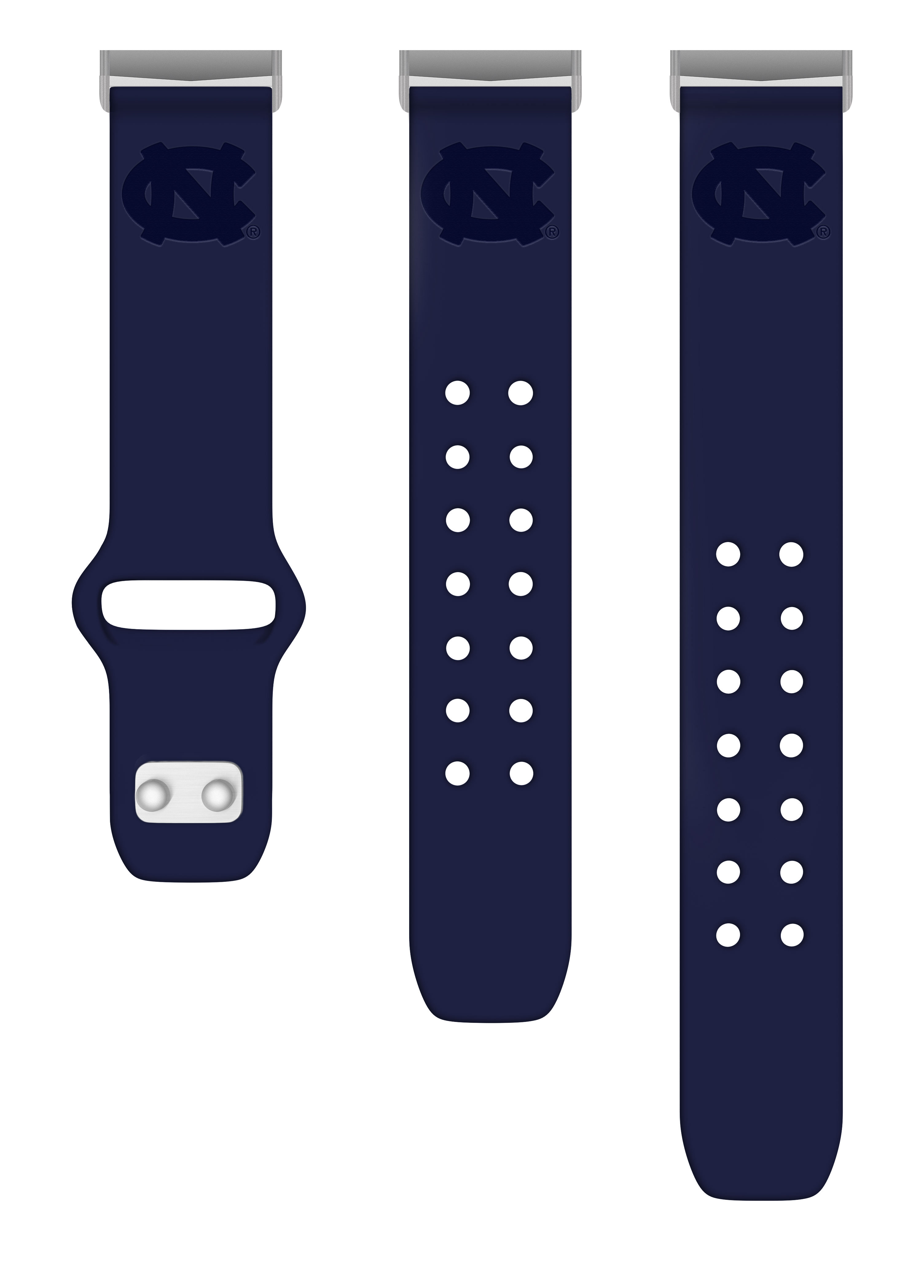 North Carolina Engraved Silicone Unisex Watch Band for Fitbit Versa 3 and Sense (Navy) by Affinity Bands
