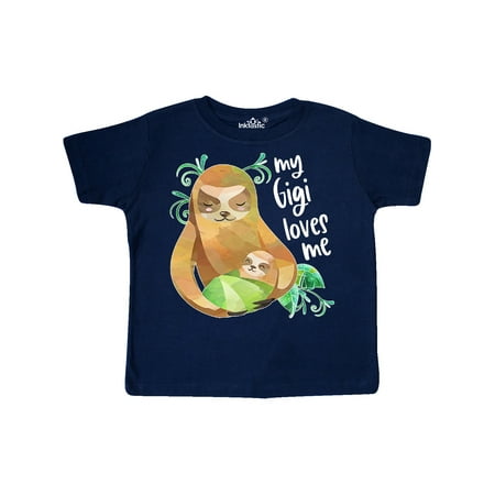 

Inktastic My Gigi Loves Me Cute Sloth and Baby Gift Toddler Boy or Toddler Girl T-Shirt