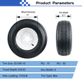 thumbnail image 2 of Hi-Run SU03 20.5x8.00-10 10PR Heavy-Duty Boat Trailer Tire and 5 on 4.5 Wheel Assembly, 2 of 6