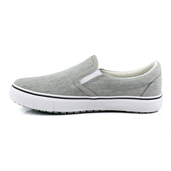 Laforst Nextgen Womens Sunbrella Slip Resistant Waitress Server Slip On Flat Grey