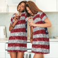 thumbnail image 4 of Fotbe America Flag Glitter Bata de Dormir para Mujer con Estampado, Camisón de Algodón de Manga Corta, Ropa de Dormir Casual, 4 of 6