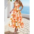 thumbnail image 4 of Vestido de verano PRETTYGARDEN Floral Sin Mangas Maxi Rosa XXL, 4 of 6