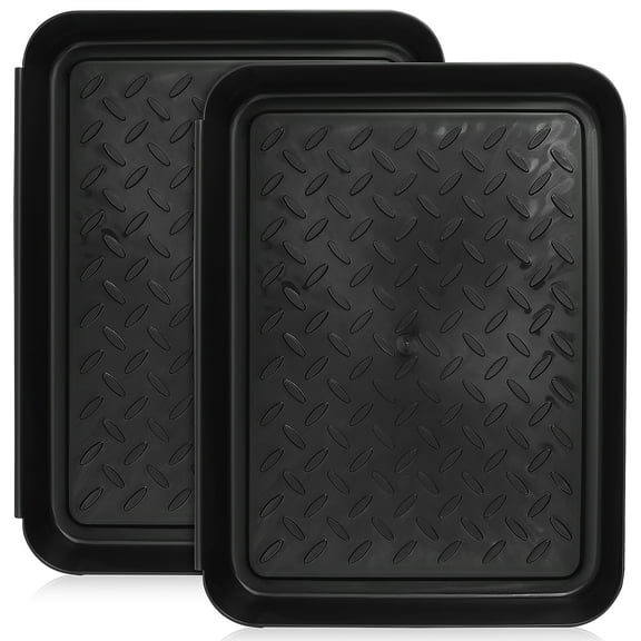 2 Pcs Shoe Trays Wet Boot Tray Shoes Mat Tray With Raised Edge Plastic Trays Multi-Purpose Boot Tray For Entryway Indoor