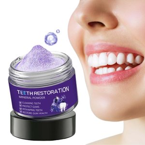 Teeth Restoration Mineral Powder Purple Toothpaste Whitening Toothpaste Gently Cleanses Teeth Restoration Mineral Powder Purple Whitening Teeth Powder Purple Whitening Toothpaste(50g/1.76oz)