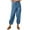 Blue, variant on Hueook Leg Pants for Women Plus Size Casual Cotton And Linen Solid Drawstring Elastic Loose Washed Pants With Pokets Botton Trousers