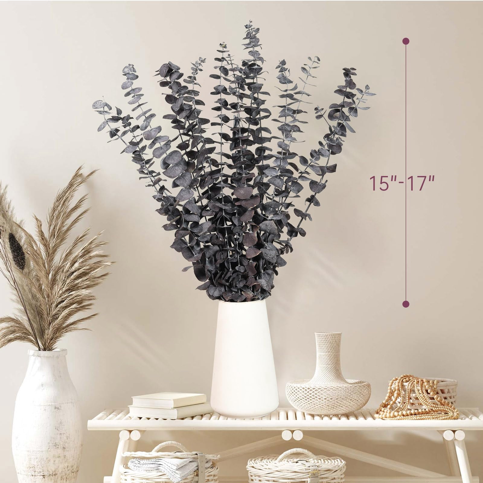 20 Pcs Dried Eucalyptus Stems, 17'' Natural Fresh Eucalyptus Leaves Branches Hanging for Shower, Preserved Real Plant Live Greenery for Home SPA Wall Bathroom Wedding Party Vase Decor