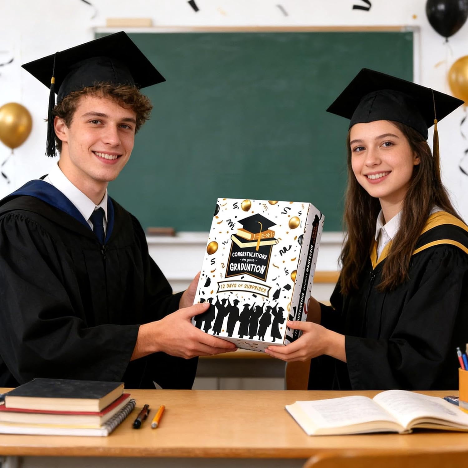 Graduation Memory Box, DIY Keepsake Storage Case for Diploma, Cap, Tassel, Photos & Mementos, Red