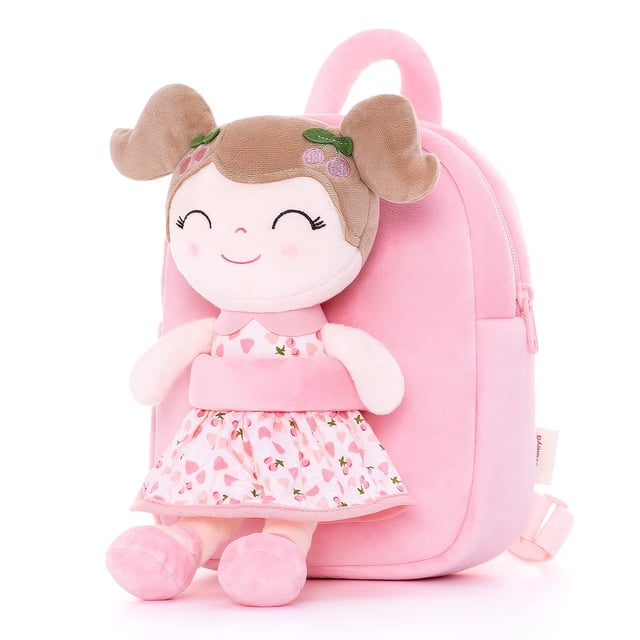 Mochila Gloveleya Kids de peluche para niños pequeños con muñeca suave Cherry Girl
