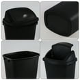 thumbnail image 2 of Aninhao 13 Gallon Garbage Can with Swing Lid, 4 Pack Plastic Kitchen Trash Can, Black, 2 of 8