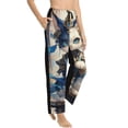 thumbnail image 2 of Balery Exotic Blue Cat print Women's Pajama Pants,Ultra Lightweight Pjs,Lounge Pant-Small, 2 of 9