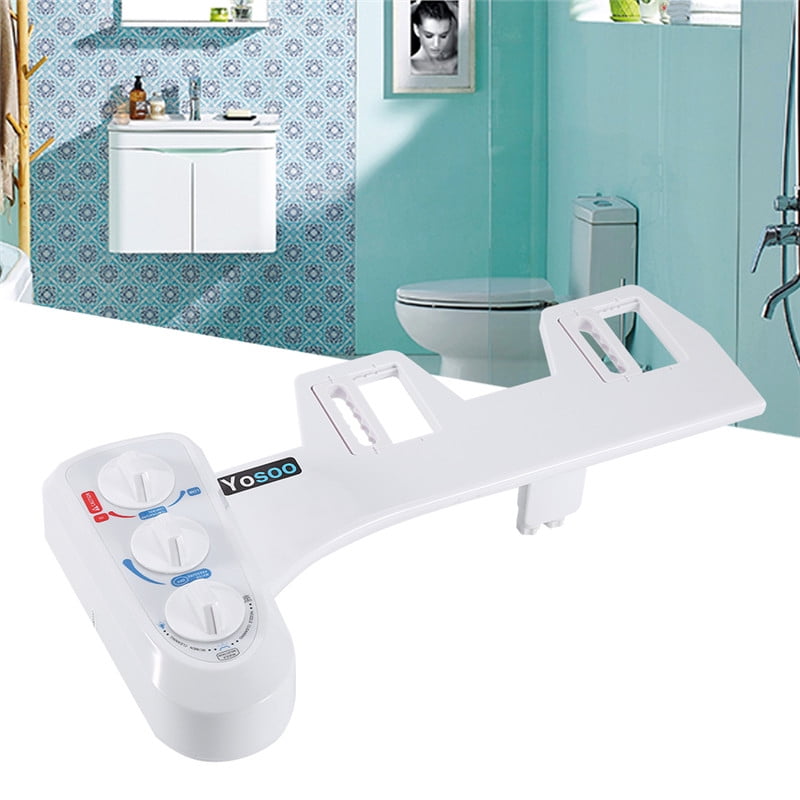 Greenco Slim Bidet Attachment Hot and Cold Water Spray Non-Electric Mechanical Bidet Toilet Seat Attachment Stainless Steel Flex Hose. Greenco Slim Bidet Attachment Hot and Cold Water Spray Non-Electric Mechanical Bidet Toilet Seat Attachment Stainless Steel Flex Hose.