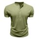 thumbnail image 5 of Tops para hombre, blusas y camisas de manga corta con cuello redondo para hombre, jersey informal de medio botón con cuello redondo y manga corta de color liso a la moda para hombre, top de poliéster, 5 of 8
