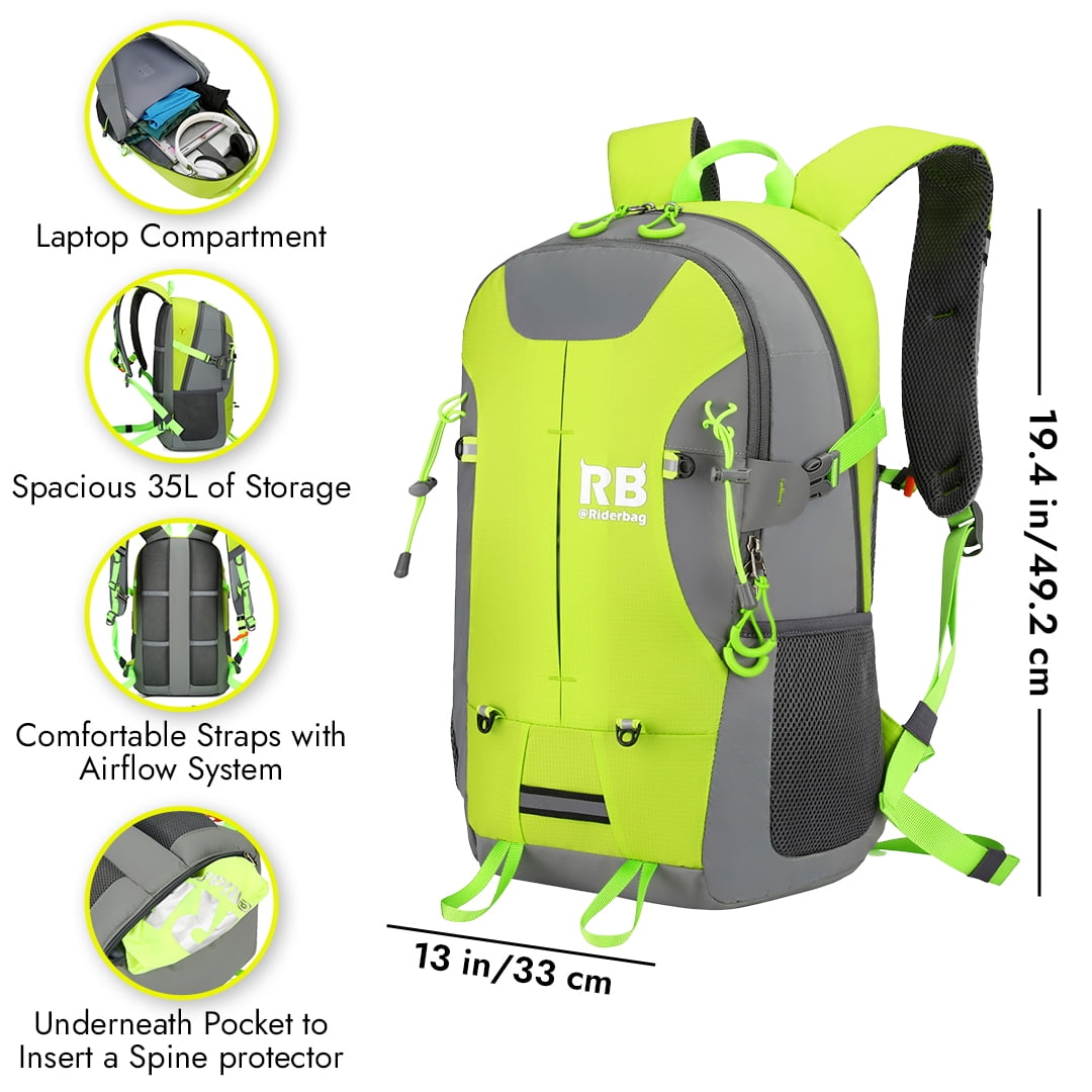 Riderbag Hi Vis Reflective Bike Motorcycle Backpack Green