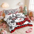 thumbnail image 2 of Manfei Snowman Full Size Bedding Sets 7-Piece Snow Full Size Bed in a Bag, Green Gold, Xmas Reversible, 2 of 6