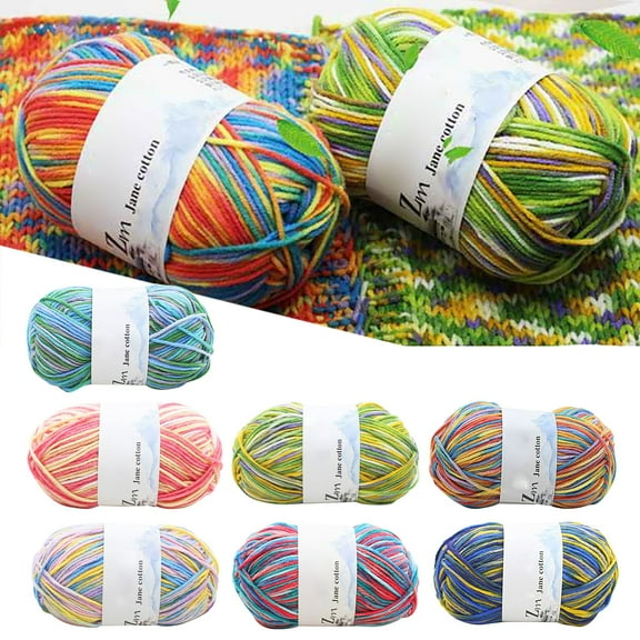 Needle and Thread*1 Bundle Milk Cotton Yarn Dyed With Patterns and Colors Medium Coarse Crochet Doll Wool Hand Knitting Diy Knitting Diy