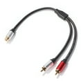 thumbnail image 3 of Naierhg Audio Splitter Cable Portable Clear Sound Stable Signal 28cm 1 RCA Female to 2 Male AUX Audio Cord Black, 3 of 7