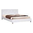 thumbnail image 1 of Atlin Designs Contemporary Faux Leather Queen Tufted Platform Bed in White, 1 of 2