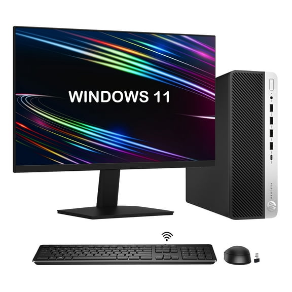 Restored HP Computer Combo ProDesk 600 G5 SFF Windows 11 Pro Desktop PC | New 24 inch Monitor | Intel Hexa-Core i5 | 16GB DDR4 RAM | 512GB NVMe SSD | WIFI - (Refurbished)