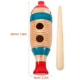 thumbnail image 2 of TABLZONE 2 Sets Kids Guiro Instrument with Stick Wood Multi Color for Beginner Level Fun, 2 of 7