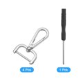 thumbnail image 3 of Uxcell 4Pack Swivel Clasps, 1" D Ring Detachable Snap Hook with Screwdriver, Silver, 3 of 7
