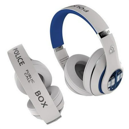Doctor Who TARDIS Wired Headphones with MIC and Controls (White) Best Doctor Who gift in the
