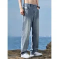 thumbnail image 5 of Pantalones vaqueros para hombre, holgados, estilo hip hop, estilo rock, azul claro, Y2k, estilo vintage, tendencia 2024, ropa de calle Y2k, estilo retro, 5 of 5