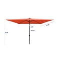 thumbnail image 5 of 10 x 6.5 Ft Rectangular Patio Umbrella, Outdoor Sunbathing Umbrellas with Solar LED Lights, Crank and Push Button Tilt, Waterproof Sun Shade for Garden Backyard Swimming Pool,Light Brick Red, 5 of 7
