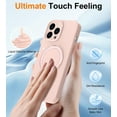 thumbnail image 6 of ELEHOLD Magnetic Shockproof for iPhone 13 Case with 2 Tempered Glass Screen Protector, Compatible with MagSafe, Built-in Foldable Stand Slim Fit Liquid Silicone Gel Cover,Pink, 6 of 6