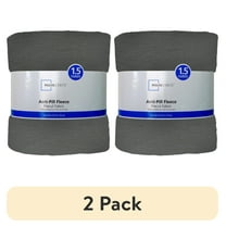 (2 pack) Mainstays 58" X 1.5 yard Lux Anti-pill Fleece Fabric Precut, Charcoal