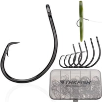 THKFISH Fishing Hooks Circle Hooks Catfish Hooks Wide Gap Fish Hooks Catfishing Tackle Freshwater Saltwater Fishing Tackle 50PCS 100PCS