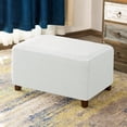 thumbnail image 4 of Subrtex Stretch Oversize Spandex Ottoman Cover Rectangle Footstool Cover Foot Rest Stool Home decor(XL,Off-White), 4 of 6