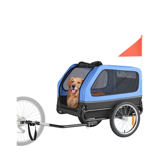 VEVOR Dog Bike Trailer, Supports up to 88 lbs, Pet Cart Bicycle Carrier for Small & Large Dogs, Easy Folding Frame with Quick Release Wheel, Universal Bicycle Coupler, Reflector, Flag, Internal Leash