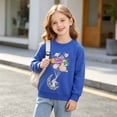 thumbnail image 6 of Mitankcoo Girls Embroidered Sweatshirt Long Sleeve Crew Neck Pullover for Casual Comfort Tops 1-7Y, 6 of 8