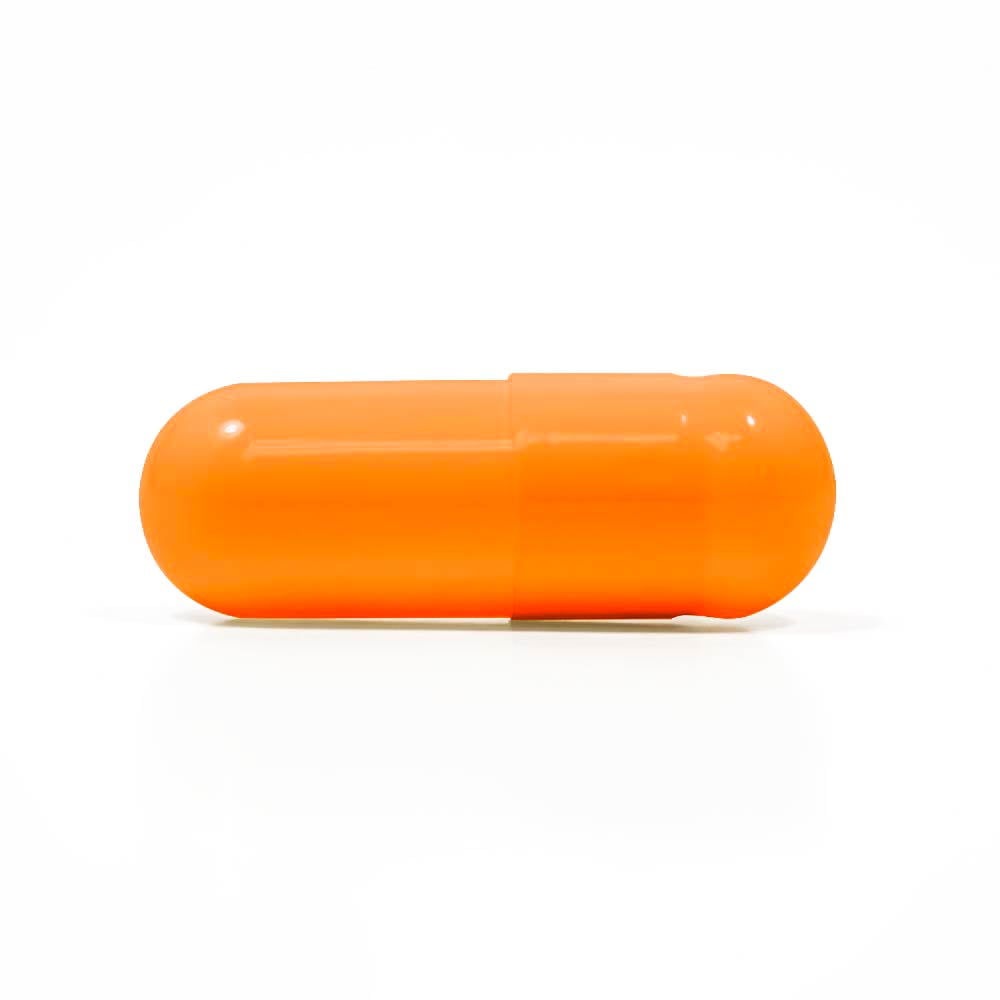 Capsuline Orange Flavored Gelatin Empty Capsules Size 00 Orange/Orange