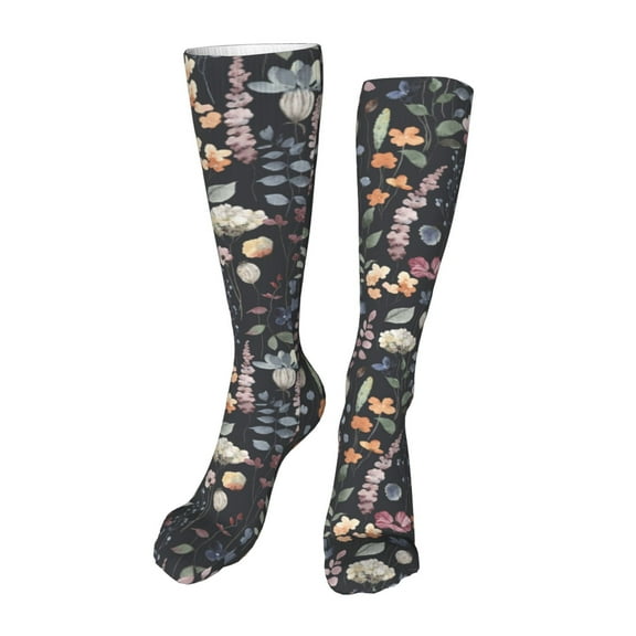 Naloa Wildflower Watercolor 1 High Stockings Women Thigh High Stockings Over Knee Long Stockings-One Size