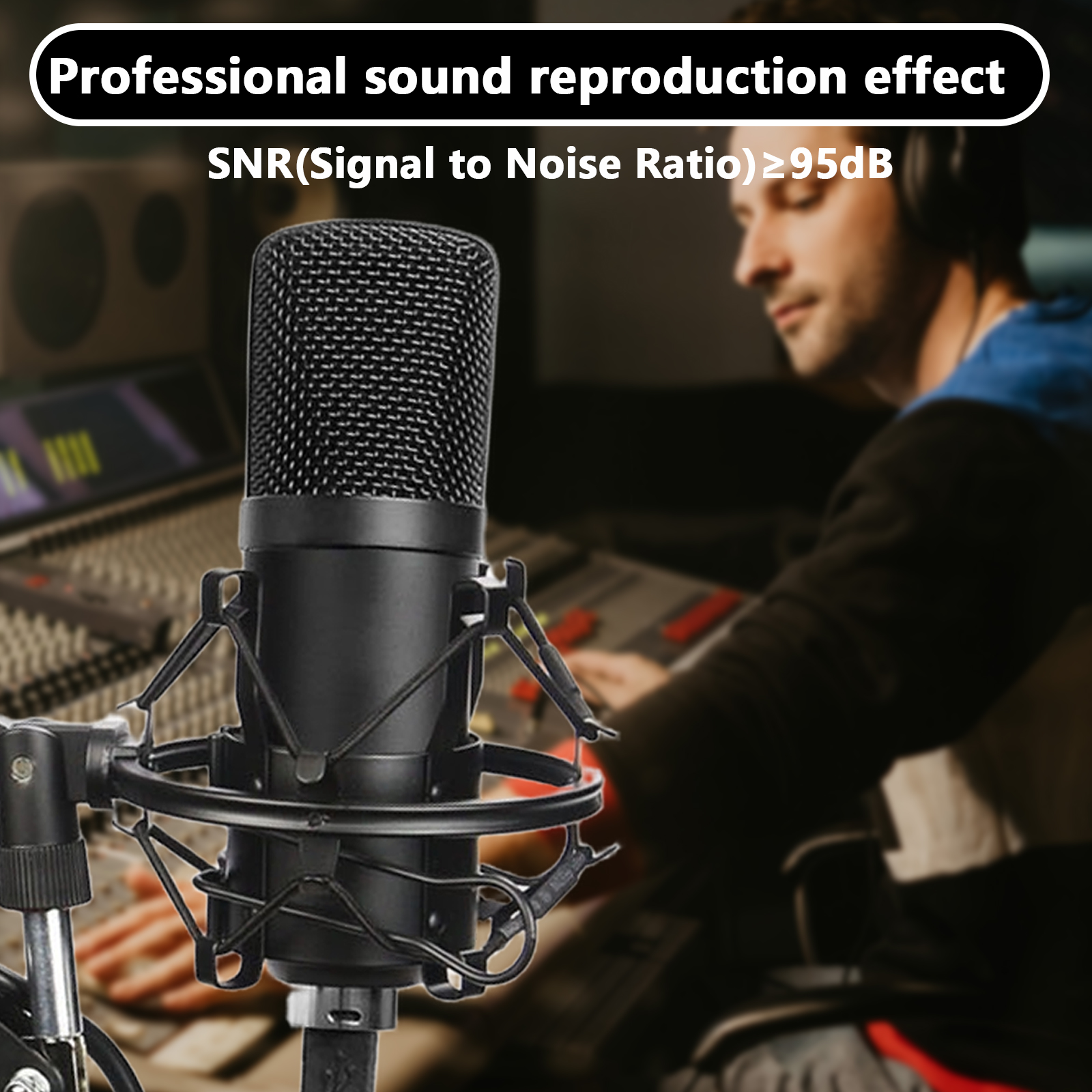 Arcticwind Professional Cardioid Condenser Microphone Kit for PC/Phone/Live Streaming/Karaoke Recording, Boom Arm Stand Included, Studio-Quality USB Mic for Podcasting, Singing, Gaming
