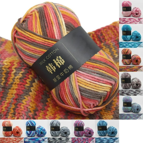 Msgweeeg Soft Yarn Blanket Yarn Colorful Hand Knitting 50g Knitting Crochet Milk Soft Baby Wool Yarn for Knitting, Crocheting,and DIY