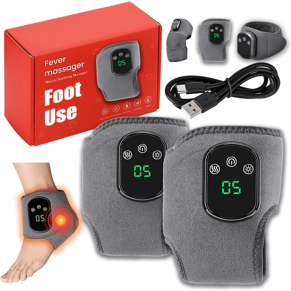 Foot Massager for Neuropathy Relief, 2026 New 3-in-1 Kneading & Vibration Ankle Massager, 5-Level Adjustable Heat Therapy for Poor Circulation (2PCS)