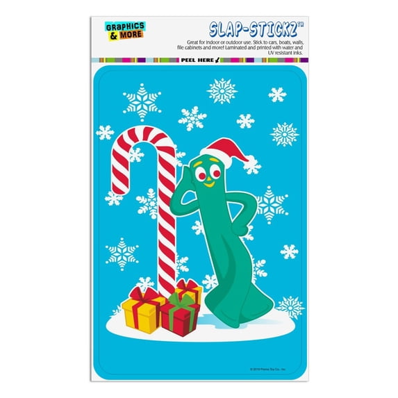 Christmas Gumby Leaning Against Candy Cane Home Business Office Sign