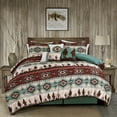 thumbnail image 2 of Chezmoi Collection Dune 7-Piece Southwestern Cowboys Comforter Set, Multicolor Teal Brown Beige Tan Red Printed Washed Microfiber Bedding, Oversized King, 2 of 9