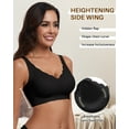 thumbnail image 3 of Wireless Support Bra for Women Full Coverage Bra V Neck Lace Paddede Push Up Bra Comfortable Seamless Bralette, 3 of 7